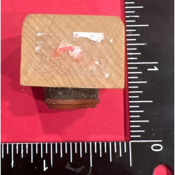 Wood Mounted Rubber Stamp Holly Leaf & Button By The Cottage Stamper Inc. C137 - Picture 4 of 4